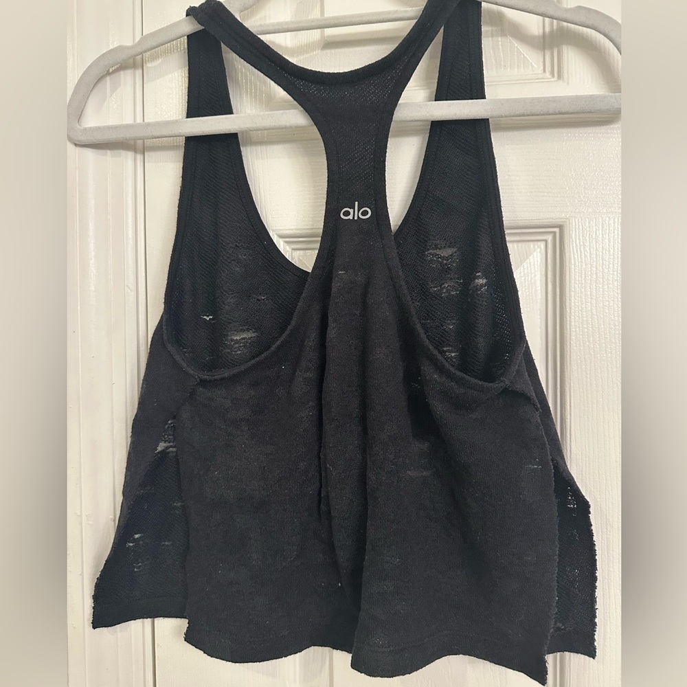 alo sheer crop workout top